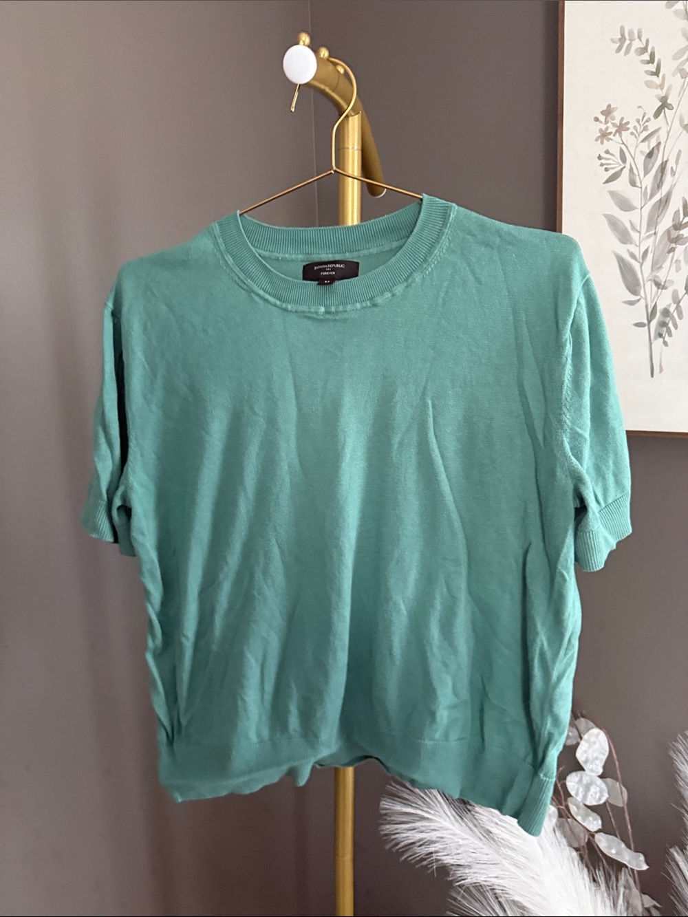 Banana Republic Men’s Short Sleeve Crewneck Sweater - Teal Green